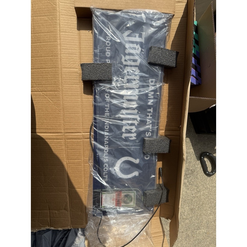 Jagermeister Indianapolis Colts Faux Neon LED Bar Sign JM220077 30x10 NWT